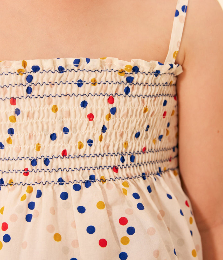 GIRLS' SLEEVELESS COTTON BLOUSE