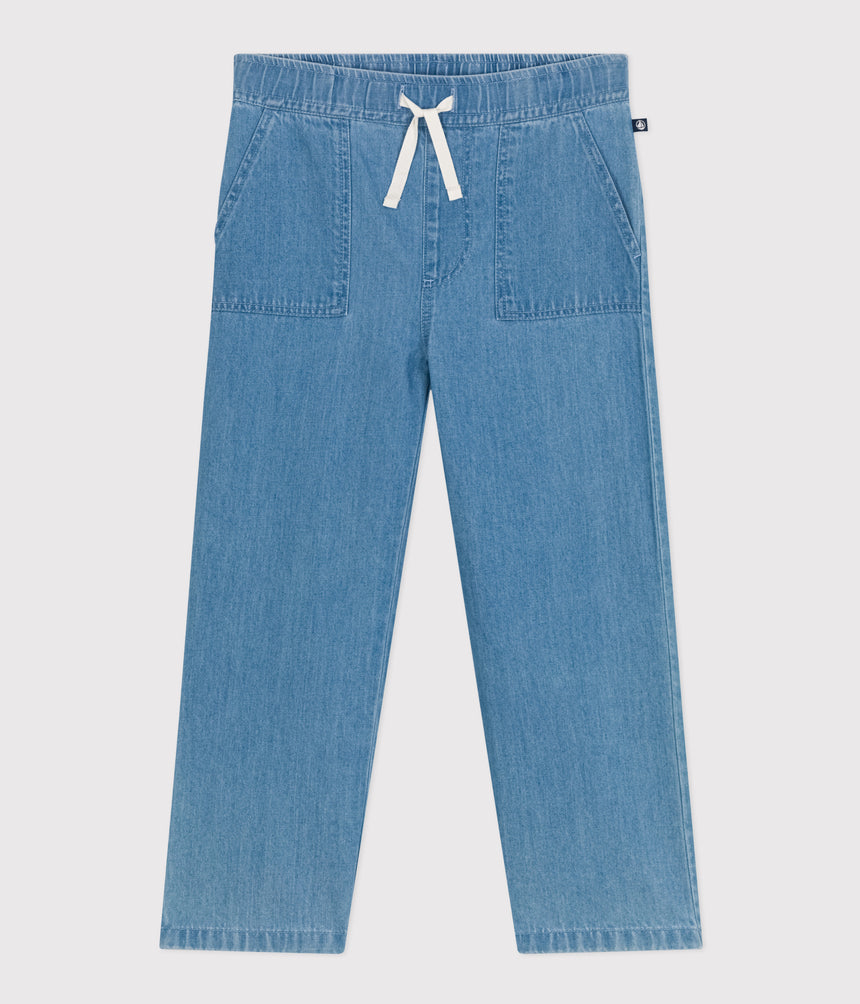 BOYS' STRAIGHT LIGHT DENIM TROUSERS