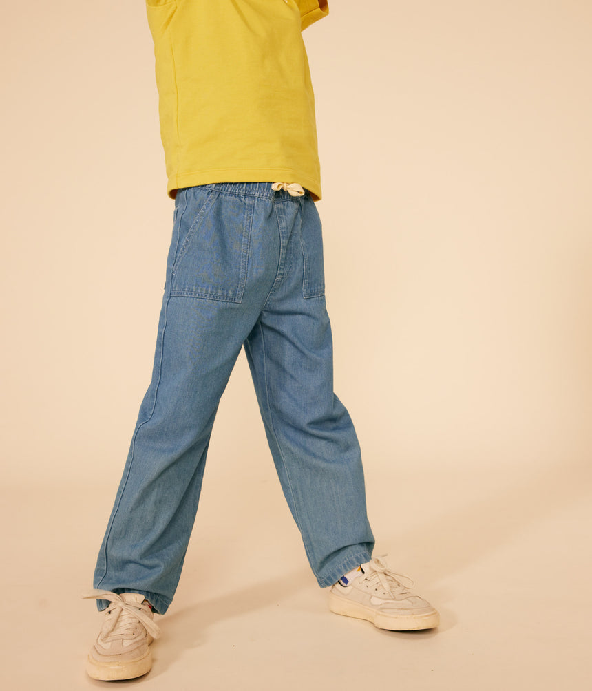BOYS' STRAIGHT LIGHT DENIM TROUSERS