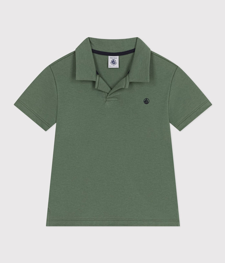 BOYS' SHORT-SLEEVED COTTON POLO SHIRT