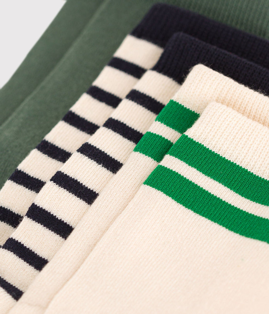 CHILDREN'S STRIPY COTTON SOCKS - 3-PACK