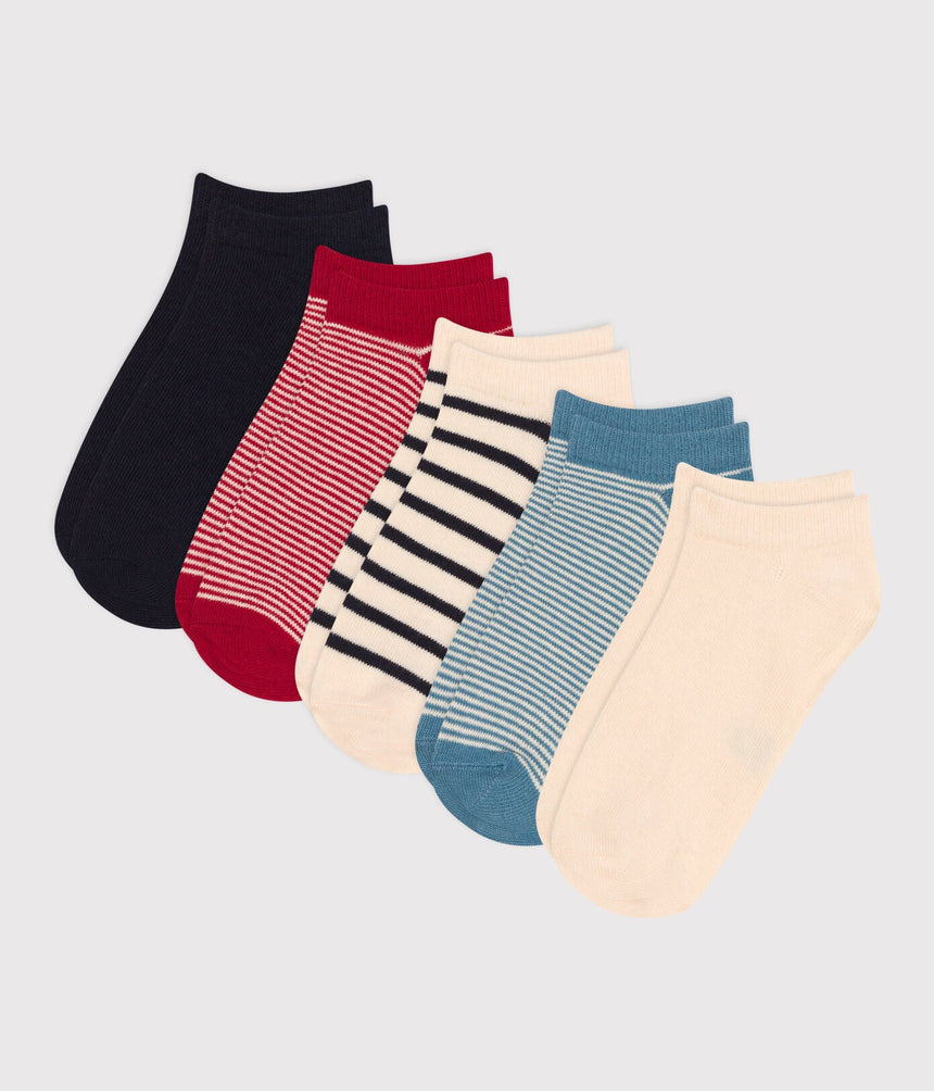 CHILDREN'S COTTON JERSEY STRIPED SOCKS -5- PACK
