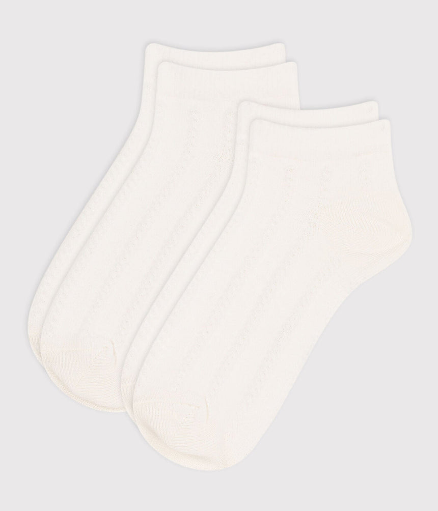 CHILDREN'S COTTON JERSEY PLAIN SOCKS - 2-PACK