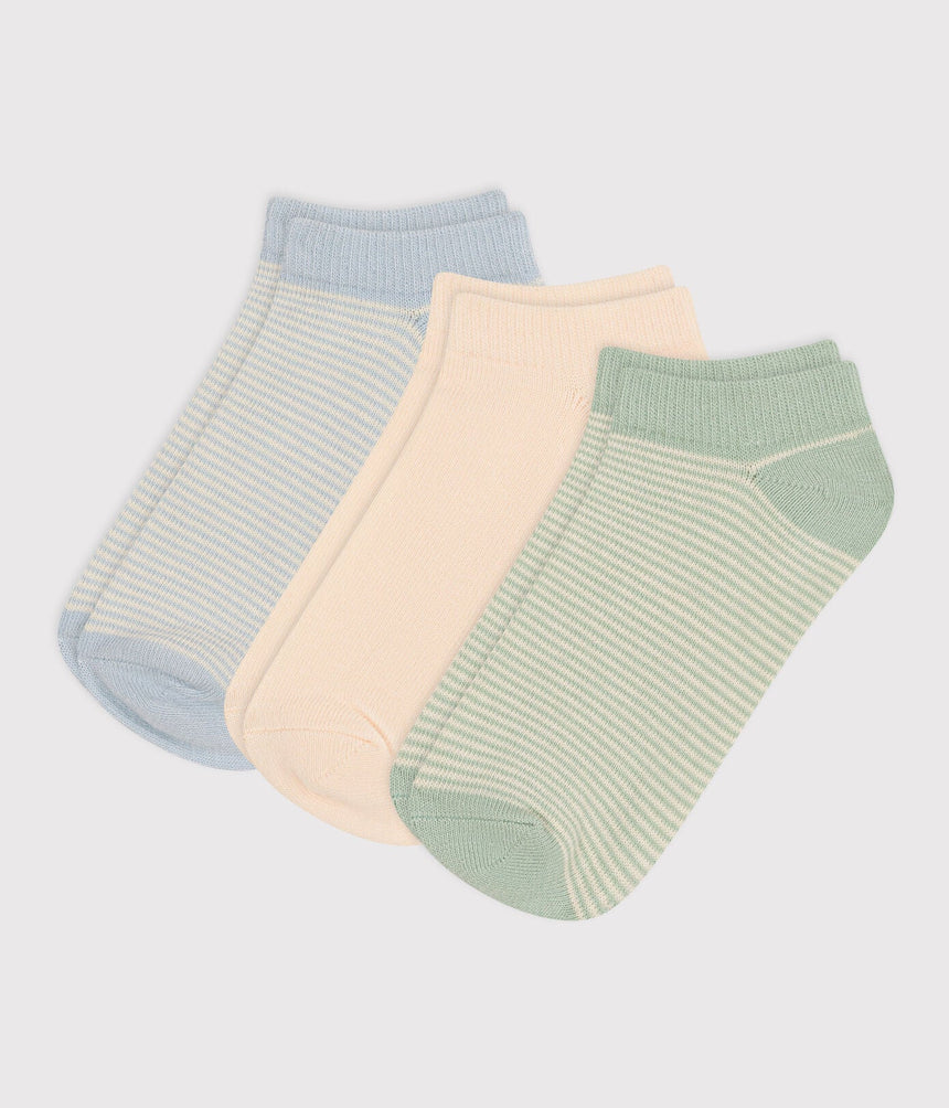 CHILDREN'S PINSTRIPED SOCKS - 3-PACK