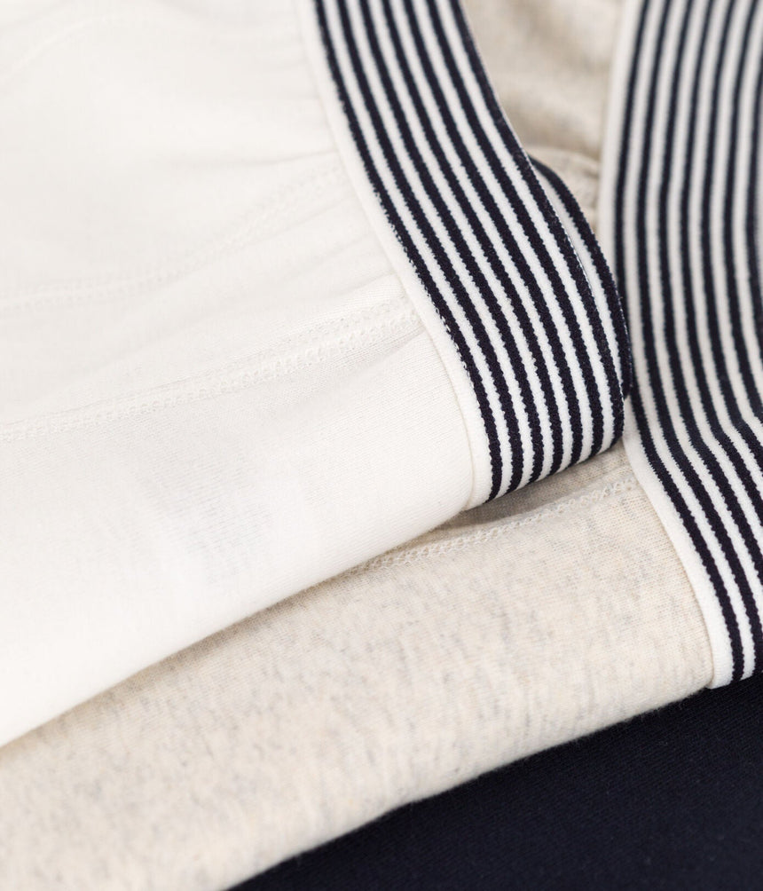 BOYS' PLAIN COTTON BOXER SHORTS - 3-PACK