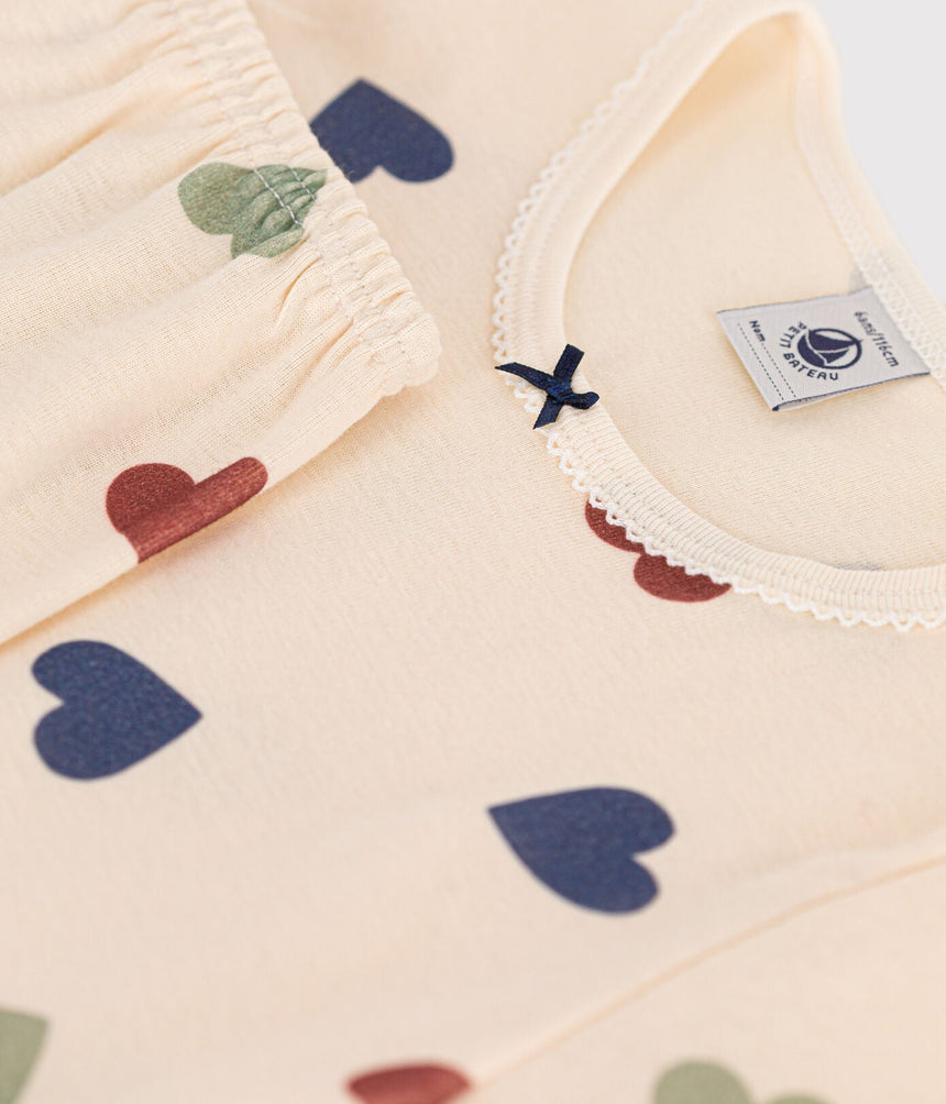 CHILDREN'S HEART PRINT COTTON PYJAMAS