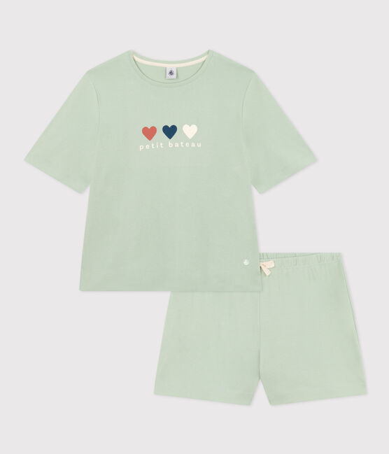 WOMEN PLAIN COTTON PYJAMAS SHORT AND T-SHIRT