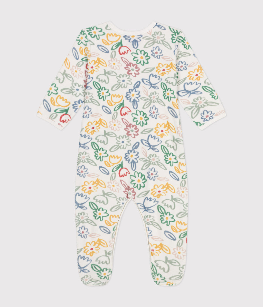 BABIES' FLORAL PATTERN VELOUR PYJAMAS
