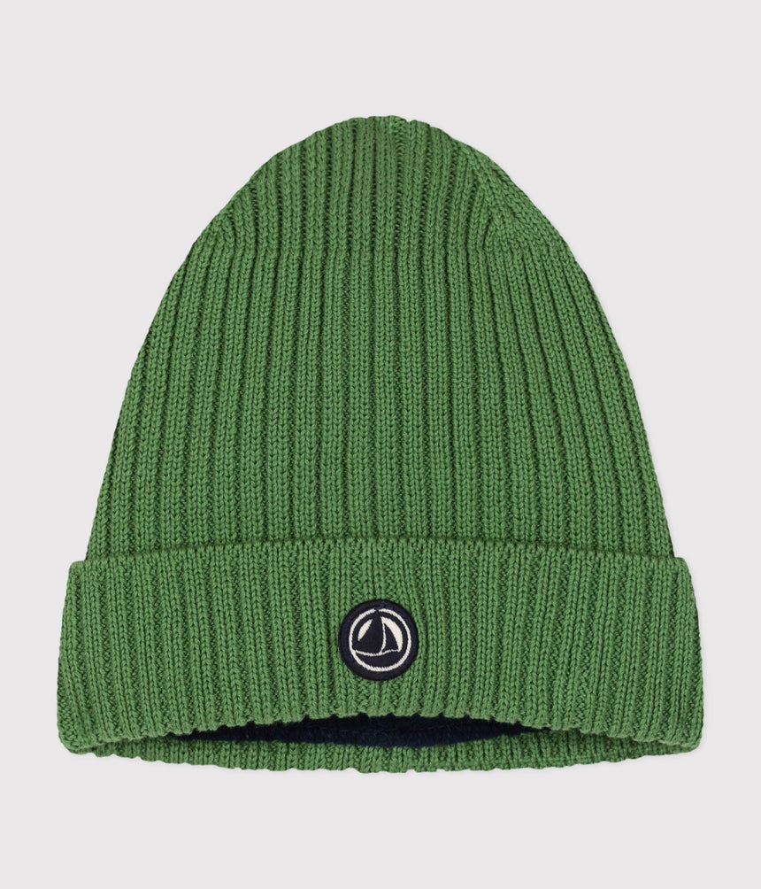 CHILDREN'S POLAR FLEECE-LINED KNITTED BEANIE HAT