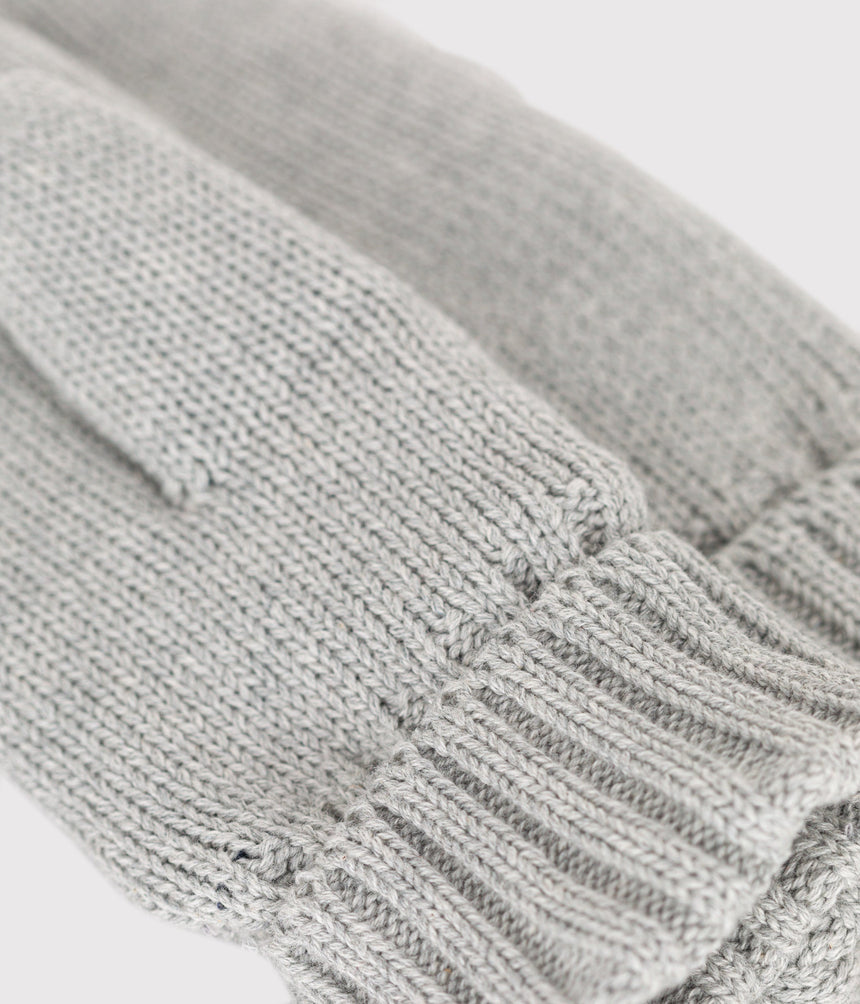 CHILDREN'S KNITTED POLAR FLEECE-LINED MITTENS