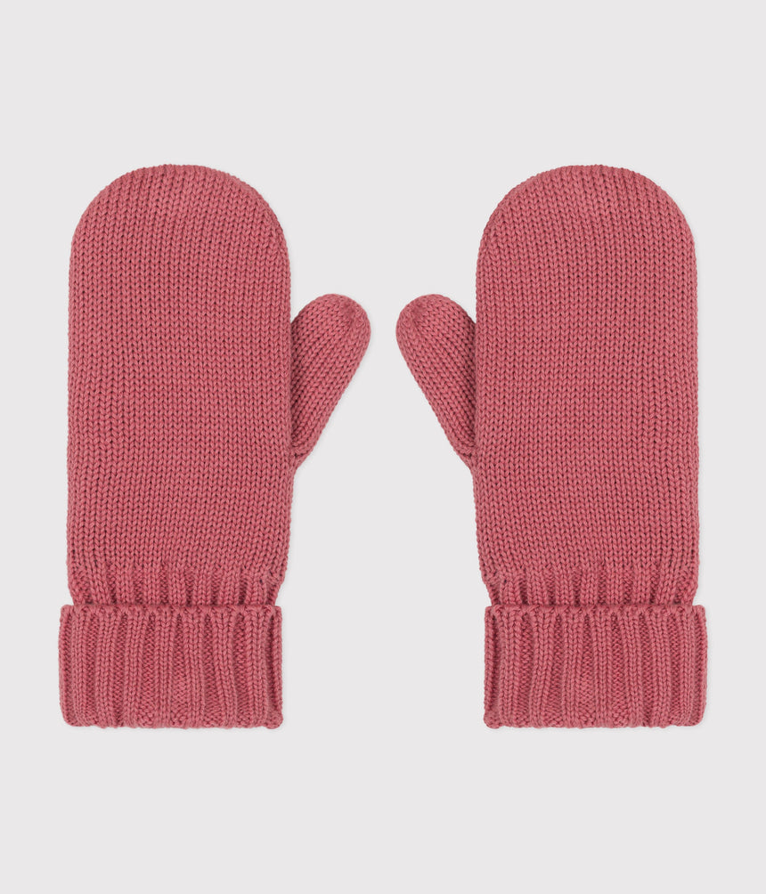 CHILDREN'S KNITTED POLAR FLEECE-LINED MITTENS