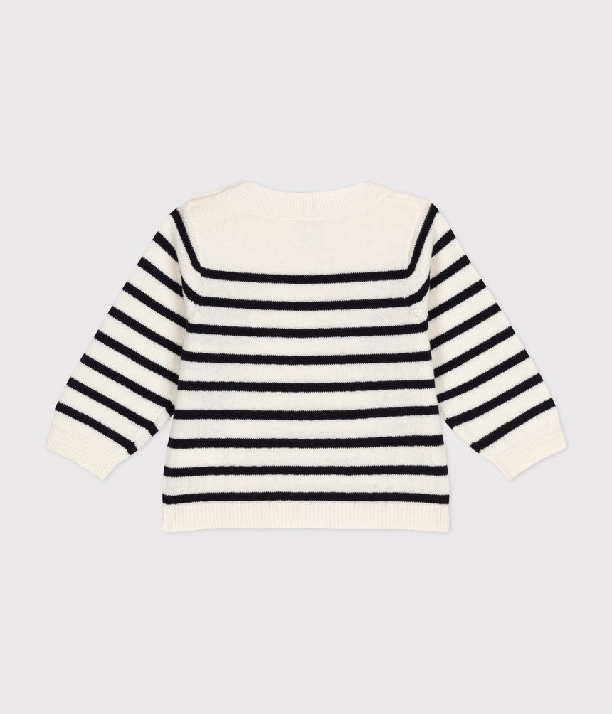 BABIES' JUMPER IN A WOOL AND COTTON KNIT