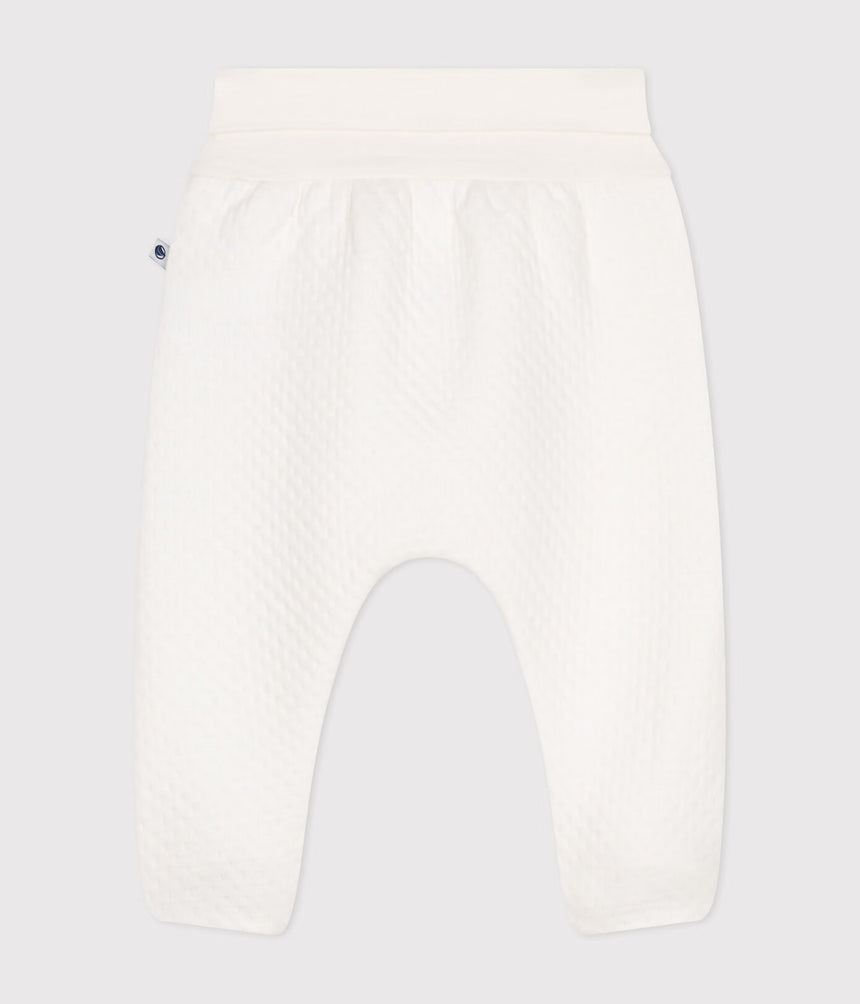 SOLID-COLOR THICK COTTON FOOTED TROUSERS FOR BABIES