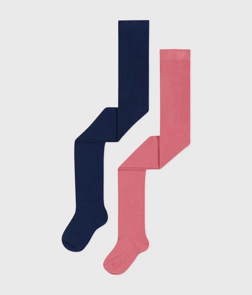 CHILDREN'S COTTON JERSEY TIGHTS - 2-PACK