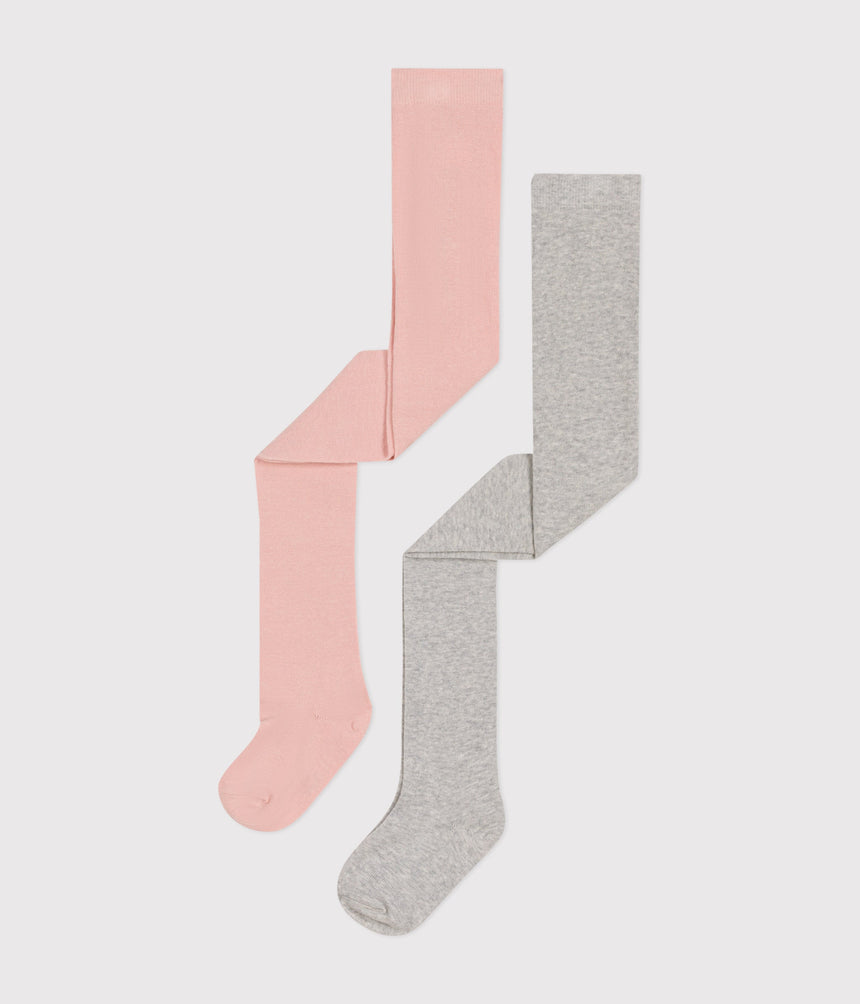 CHILDREN'S COTTON JERSEY TIGHTS - 2-PACK