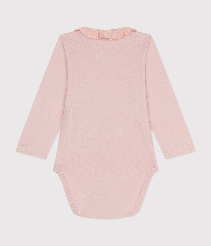 BABIES' LONG-SLEEVED BODYSUIT WITH RUFFLE COLLAR
