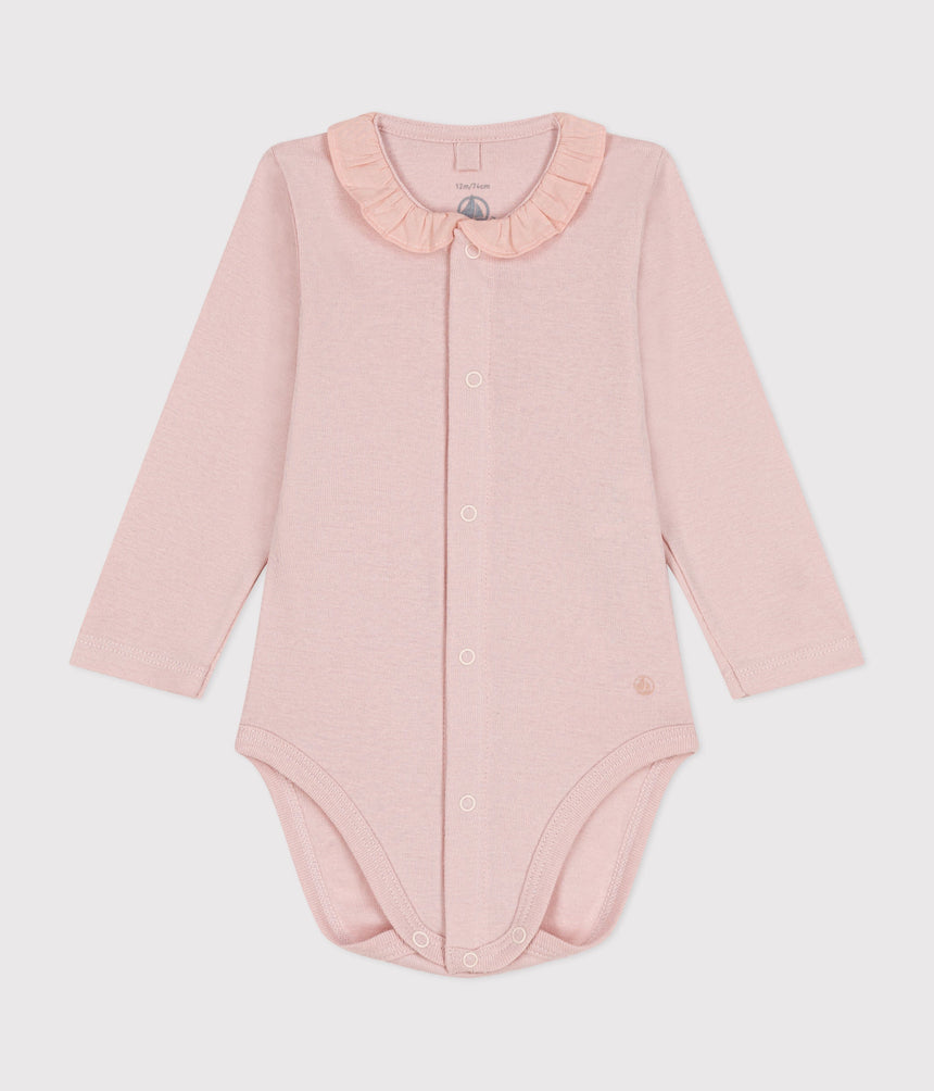 BABIES' LONG-SLEEVED BODYSUIT WITH RUFFLE COLLAR