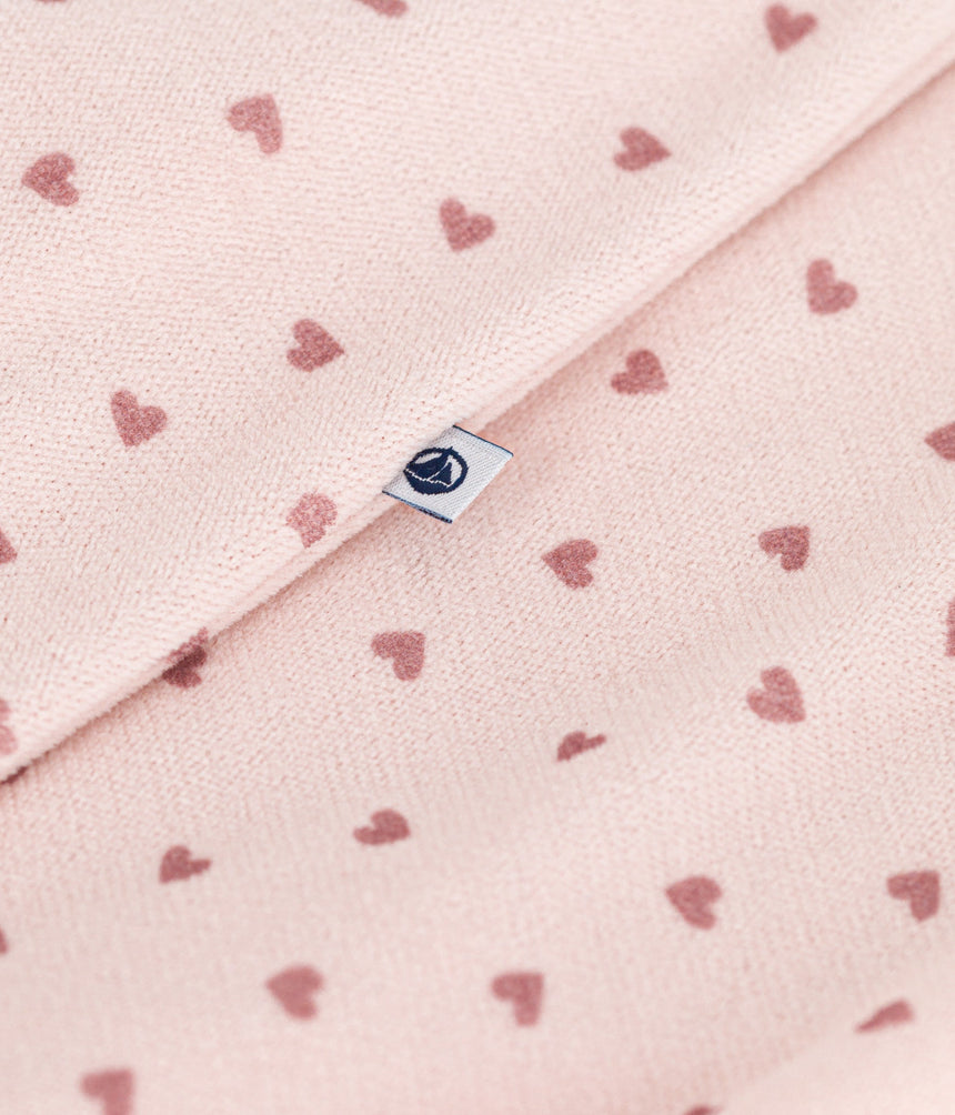BABIES' MINI HEART PRINT VELOUR BODYJAMA