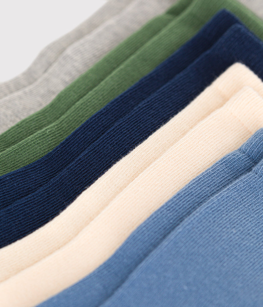 CHILDREN'S PLAIN COTTON SOCKS - 5-PACK