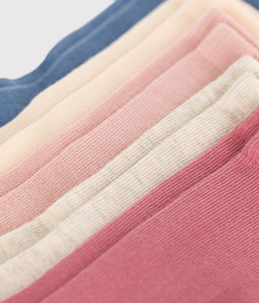 CHILDREN'S PLAIN COTTON SOCKS - 5-PACK