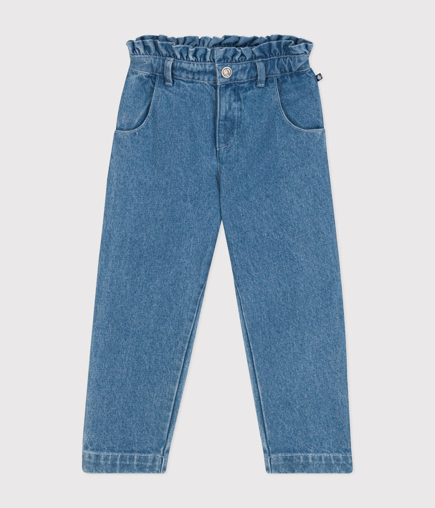 GIRLS' STRAIGHT DENIM TROUSERS