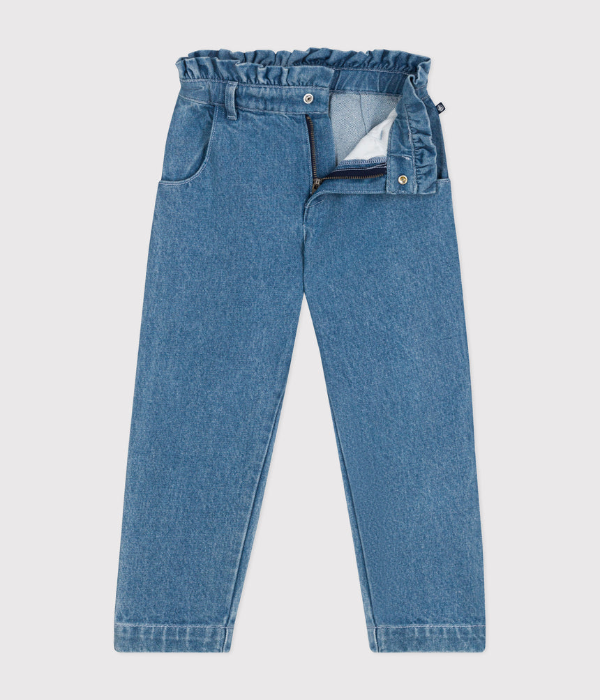 GIRLS' STRAIGHT DENIM TROUSERS