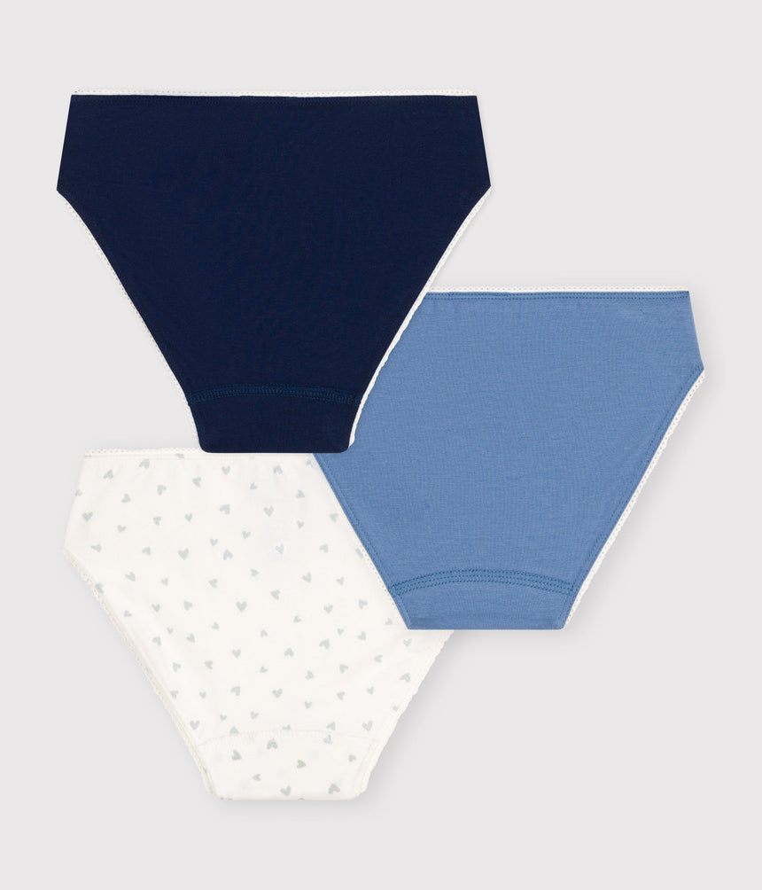 CHILDREN'S COTTON AND ELASTANE KNICKERS - 3-PACK
