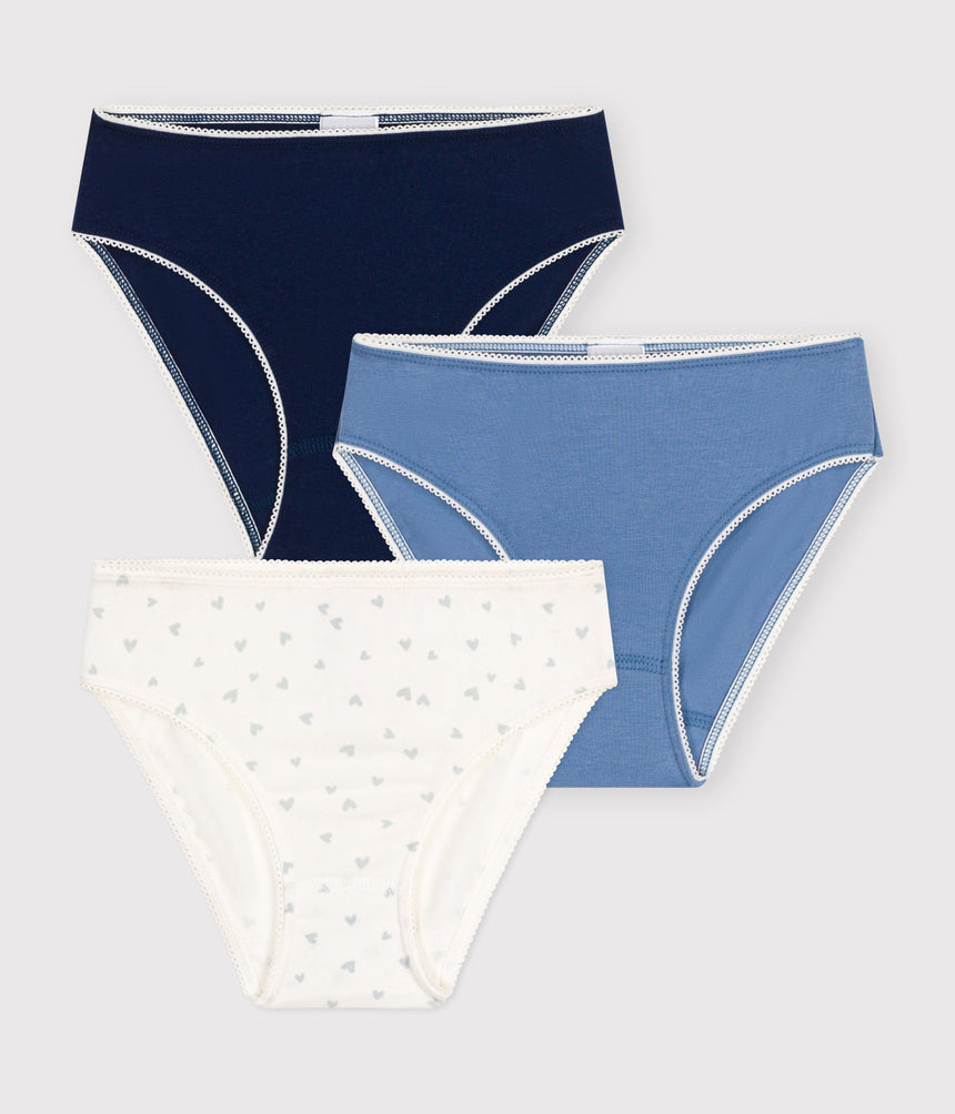 CHILDREN'S COTTON AND ELASTANE KNICKERS - 3-PACK