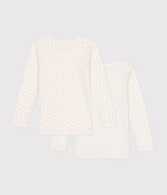 GIRLS HEART LONG-SLEEVED COTTON T-SHIRTS-2-PACK