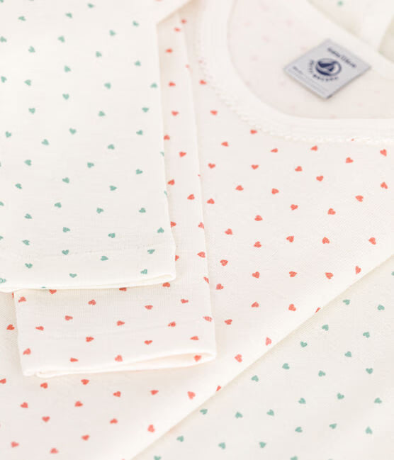 GIRLS HEART LONG-SLEEVED COTTON T-SHIRTS-2-PACK