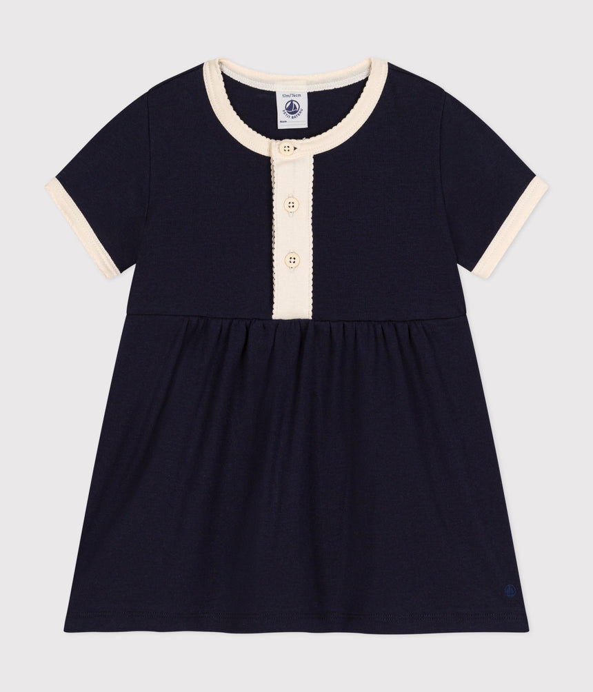 BABIES' COTTON SHORT-SLEEVED DRESS