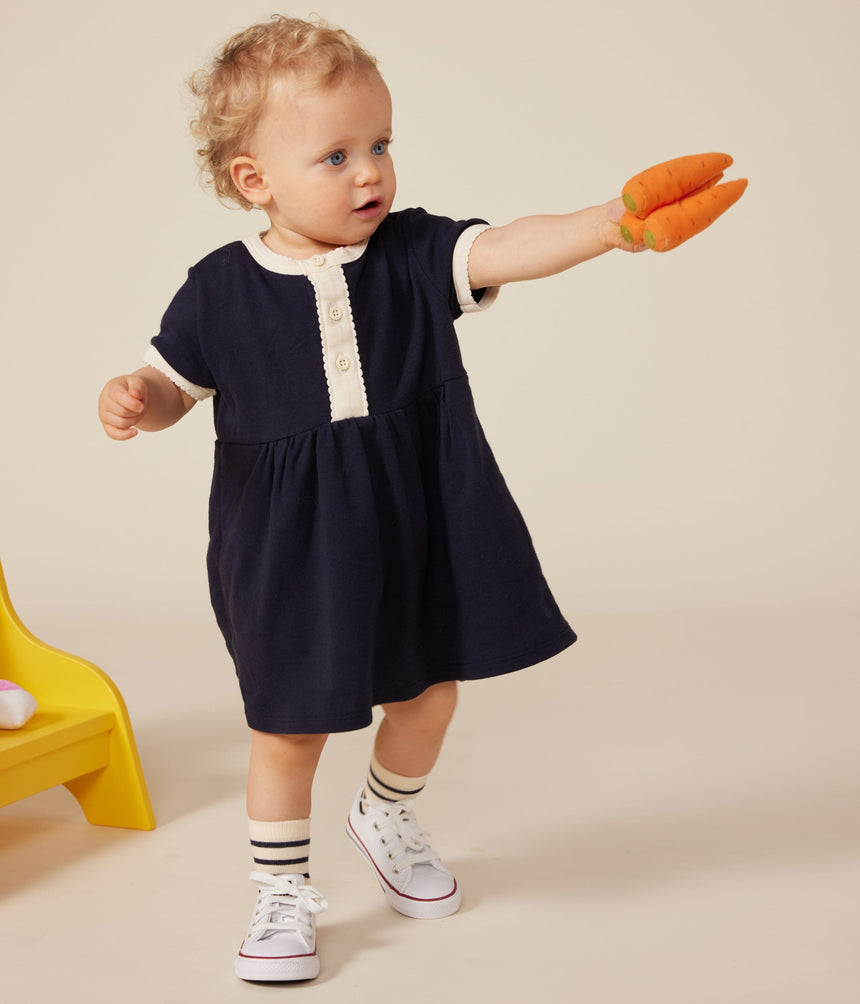 BABIES' COTTON SHORT-SLEEVED DRESS