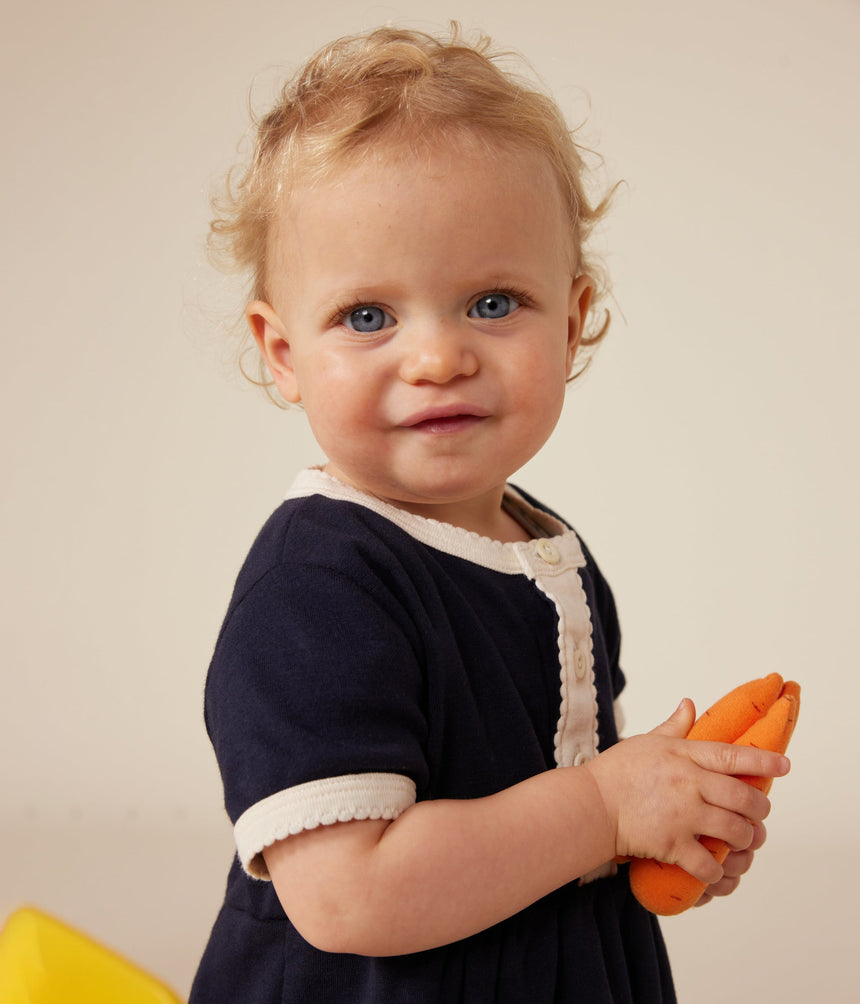 BABIES' COTTON SHORT-SLEEVED DRESS