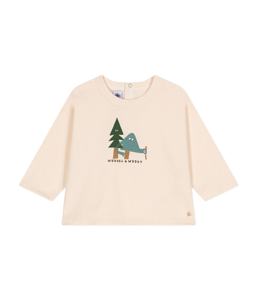 BABIES' LONG SLEEVED T-SHIRT IN FINE JERSEY