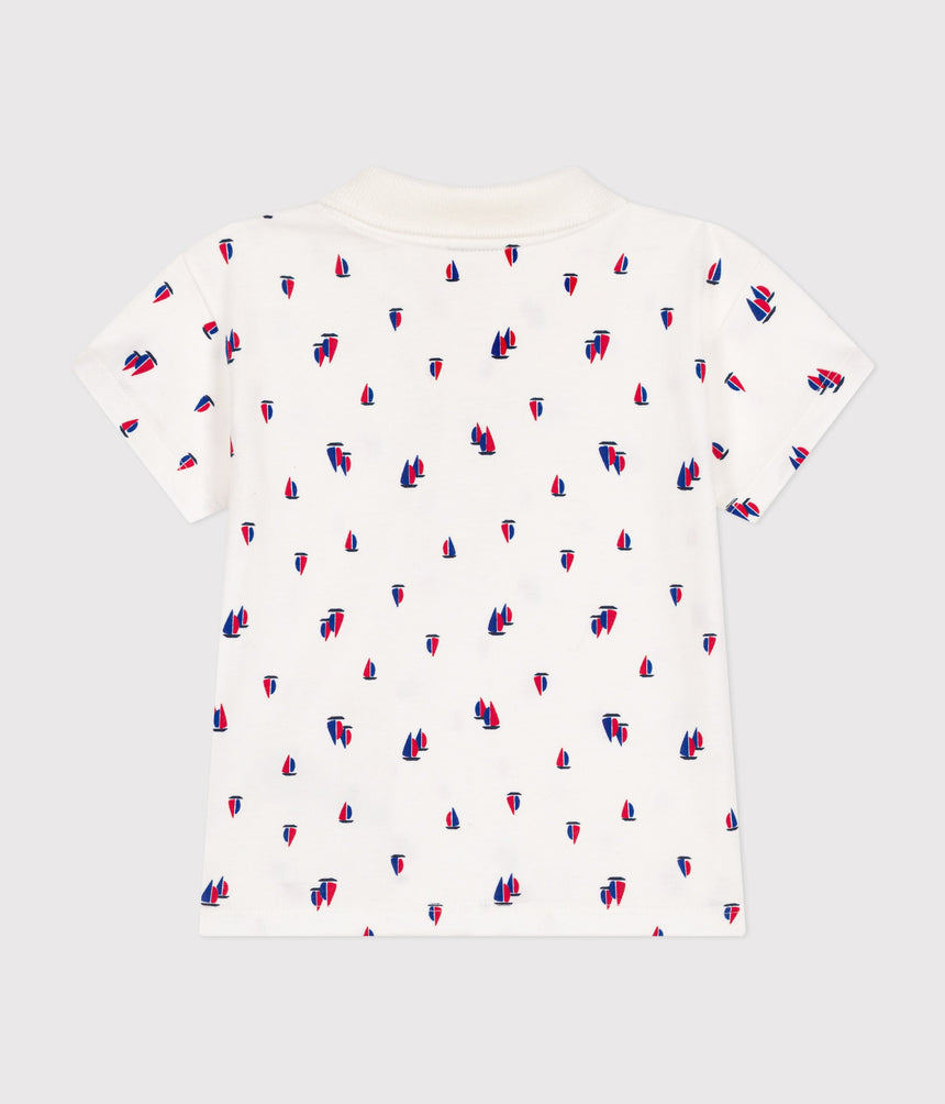 BABIES' SHORT-SLEEVED FINE JERSEY POLO SHIRT