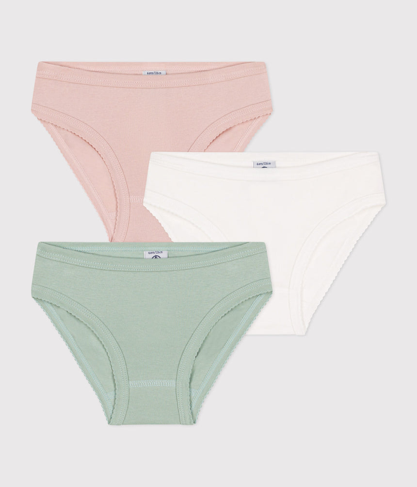 CHILDREN'S PLAIN COTTON KNICKERS - 3-PACK