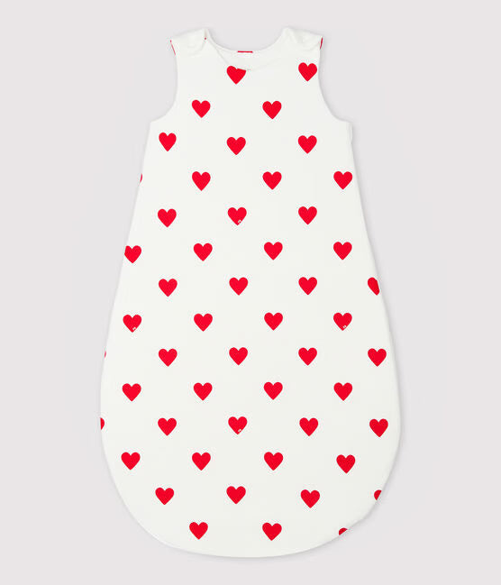 BABIES' 2 TOG HEART-PATTERNED COTTON SLEEPING BAG