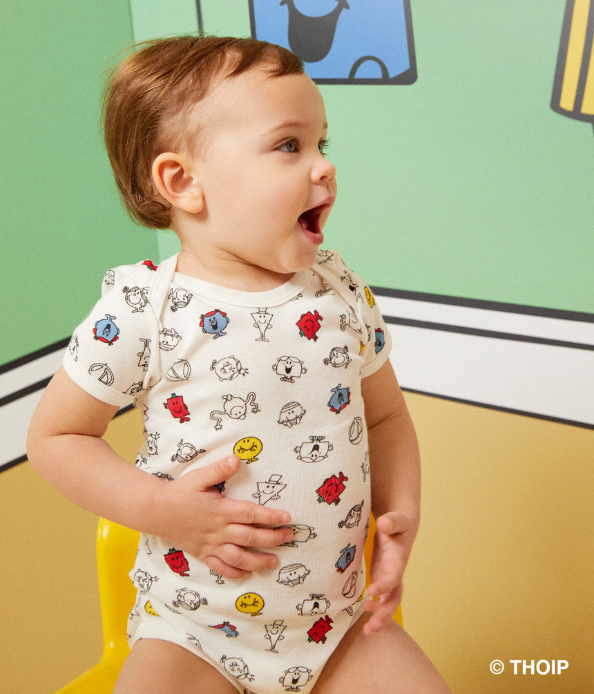 BABIES' SHORT-SLEEVED COTTON MR. MEN AND LITTLE MISS BODYSUITS - 3-PACK
