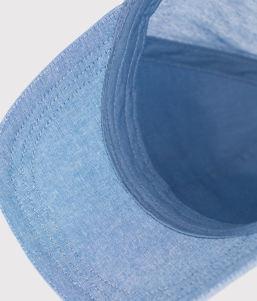 CHILDREN'S PETIT BATEAU CAP IN LIGHT-COLOURED DENIM