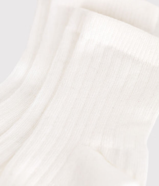 PACK OF SOLID-COLOR COTTON BABY SOCKS WITH RIBBED CUFFS