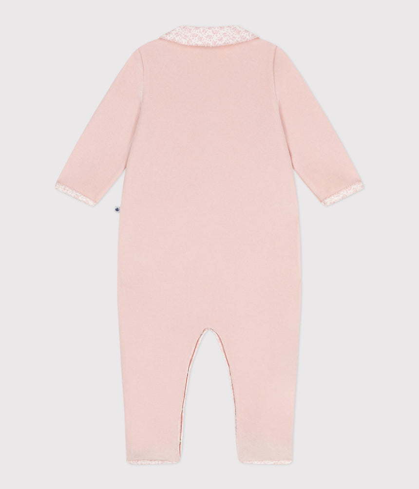 BABIES' VELOUR PYJAMAS WITH A COLLAR