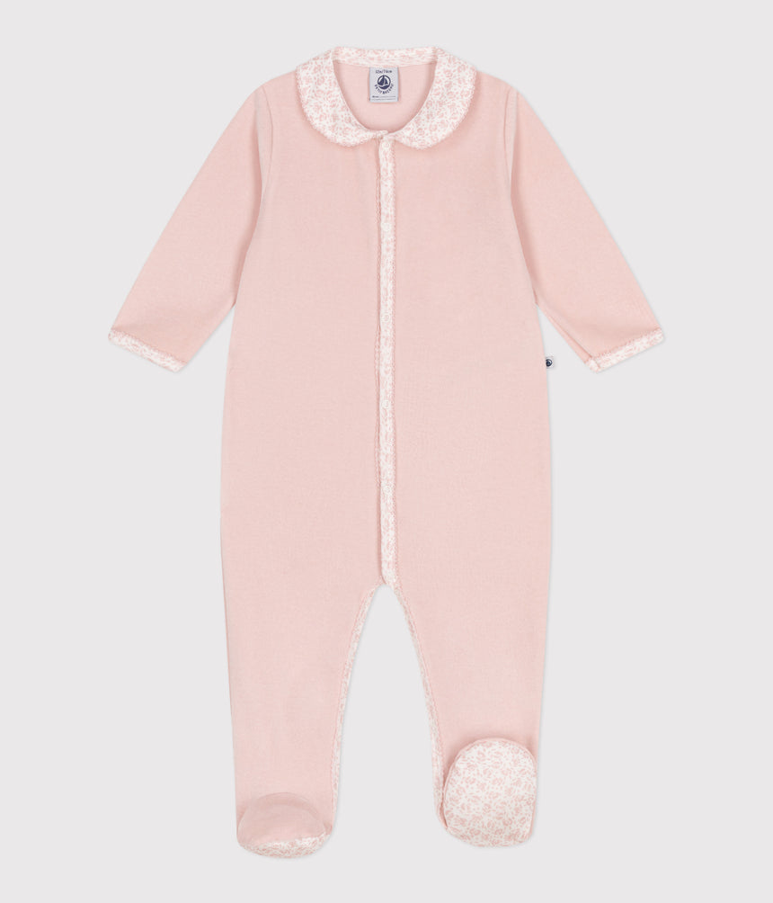 BABIES' VELOUR PYJAMAS WITH A COLLAR