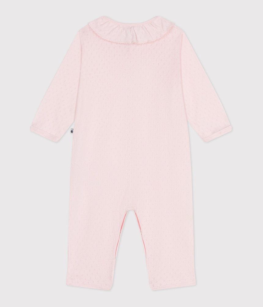 BABIES FOOTLESS COTTON PYJAMAS WITH A PETER PEN COLLAR