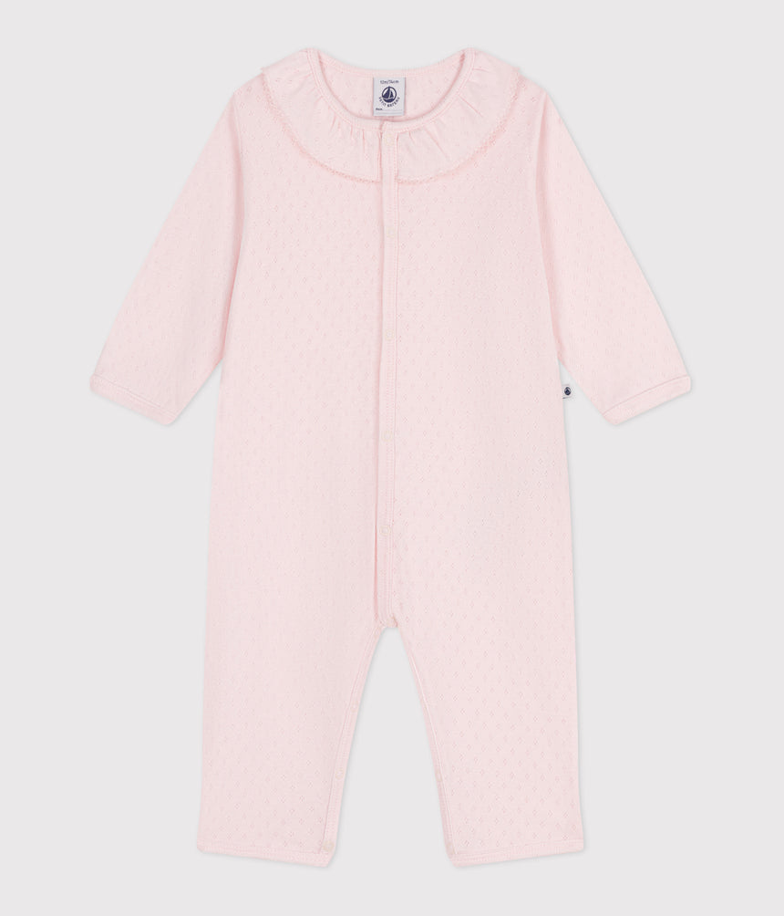 BABIES FOOTLESS COTTON PYJAMAS WITH A PETER PEN COLLAR