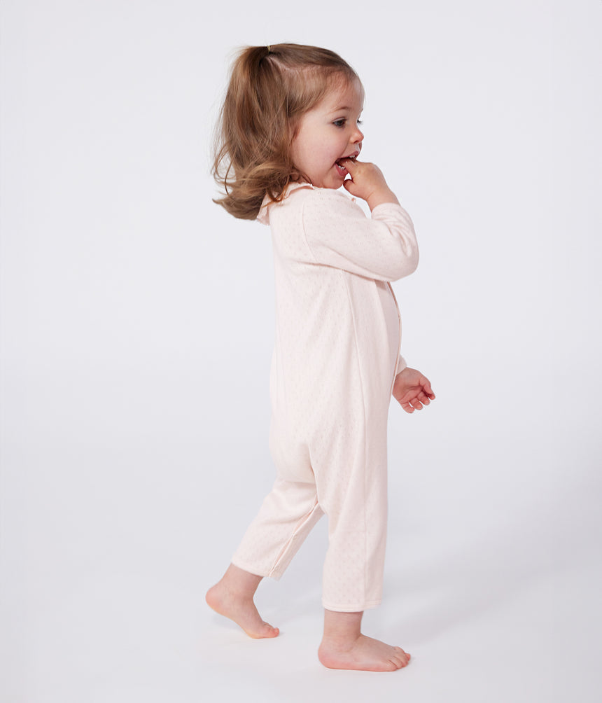 BABIES FOOTLESS COTTON PYJAMAS WITH A PETER PEN COLLAR