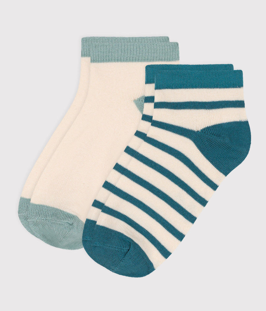 PAIRS OF CHILDREN STRIPY COTTON SOCKS -2-PACK