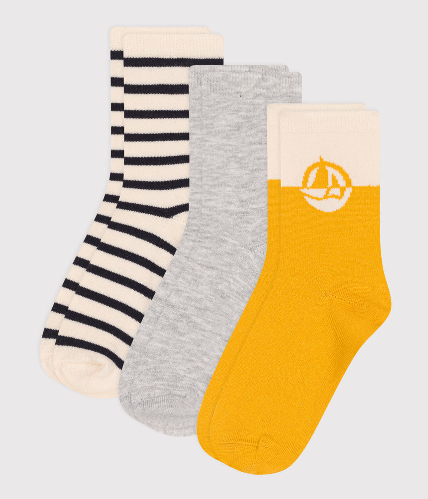 3 PAIRS OF CHILDREN'S COTTON SOCKS WITH LOGO