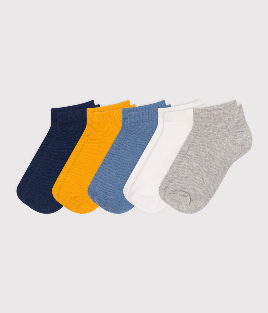 CHILDREN'S PLAIN COTTON SOCKS - 5-PACK