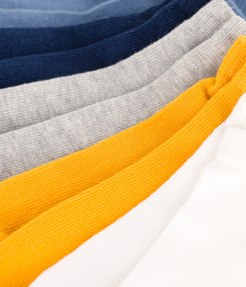 CHILDREN'S PLAIN COTTON SOCKS - 5-PACK