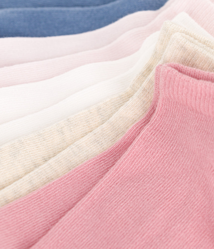 CHILDREN'S PLAIN COTTON SOCKS - 5-PACK